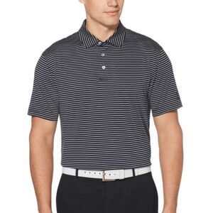 PGA TOUR Men's Feeder Stripe Polo Blue Size S